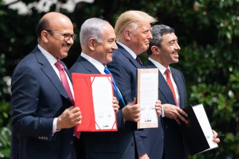 Cérémonie de signature des Accords d'Abraham à la Maison-Blanche, septembre 2020