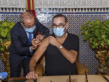 Vaccination du roi Mohamed VI contre le nouveau coronavirus, le 28 janvier 2021 au palais royal de Fès. AZZOUZ BOUKALLOUCH/AFP