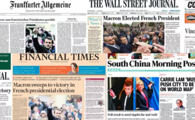 La réélection d'Emmanuel Macron saluée dans le monde