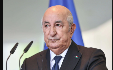 Abdelmadjid Tebboune, président algérien, lors d'une conférence de presse à Berlin, juillet 2026