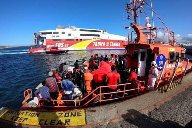 Arrivée de migrants au port d'Algeciras, dans le sud de l'Espagne ce 15 juillet. Image: Keystone
